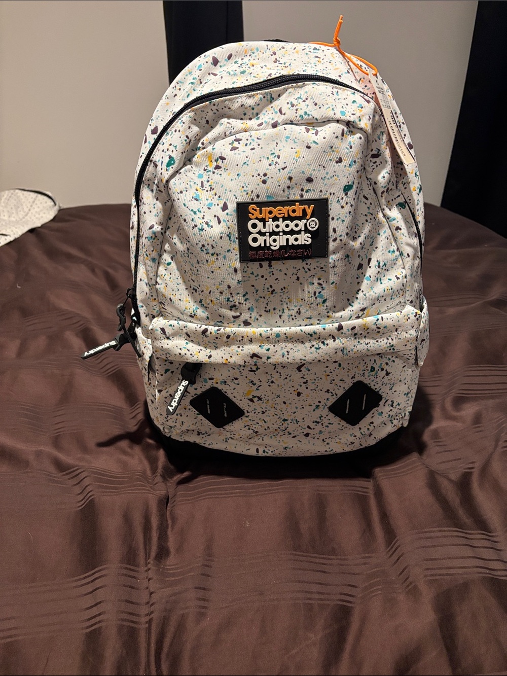 Superdry White Speckle Backpack with Multicolor Flecks
